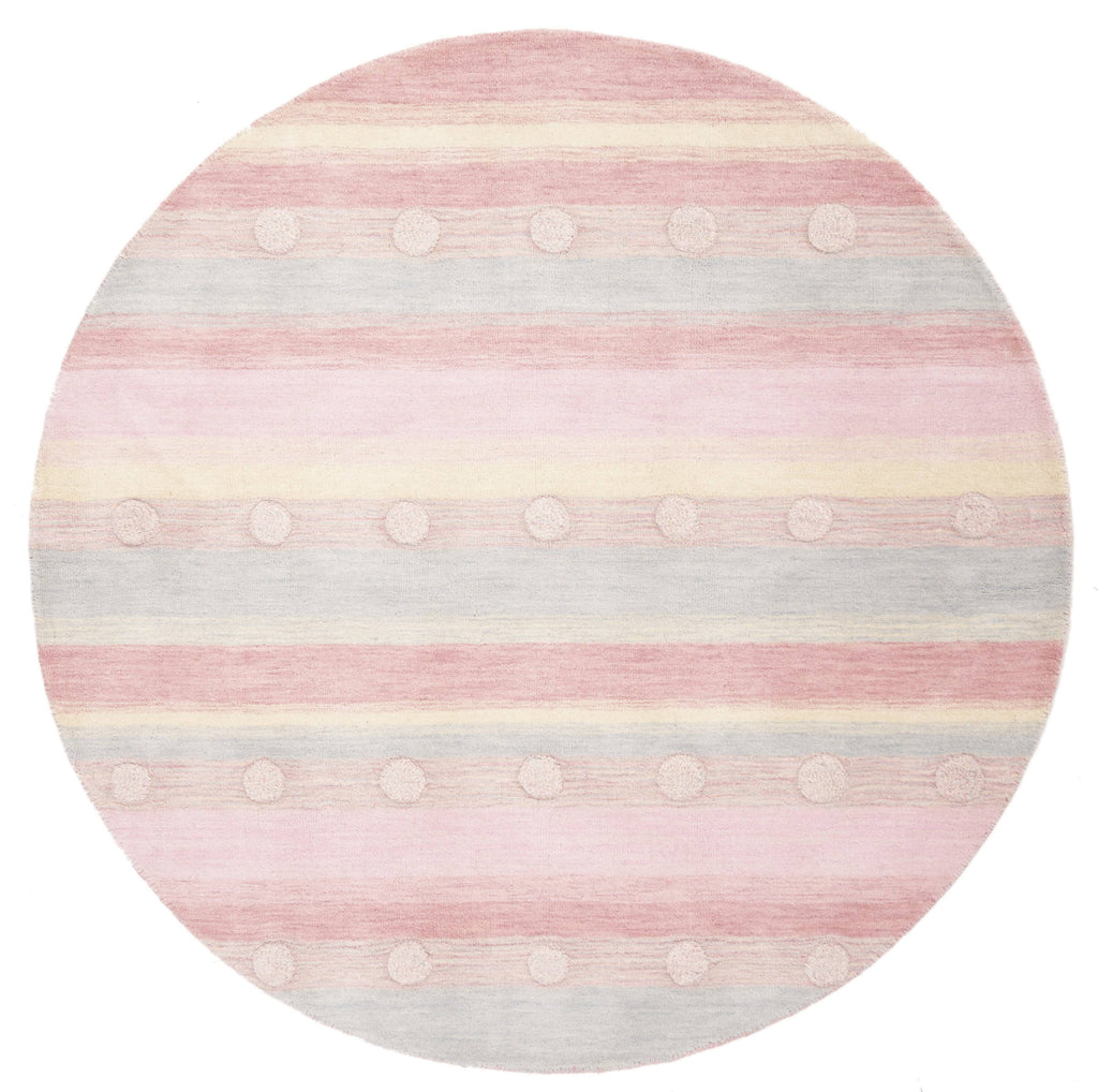 Light Blue / Pink Square Kids Rug G420