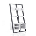 Gray Wood 10-Shelf Double Bookcase Y132236