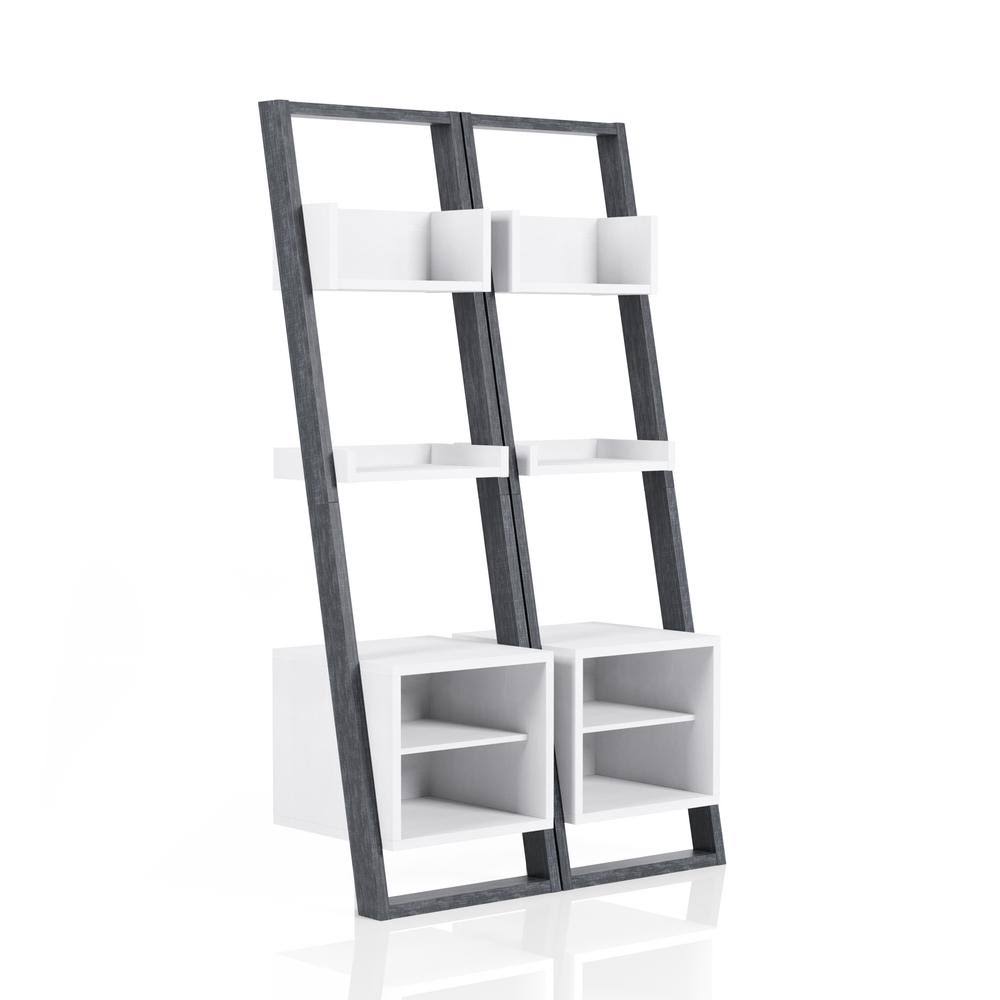 Gray Wood 10-Shelf Double Bookcase Y132236