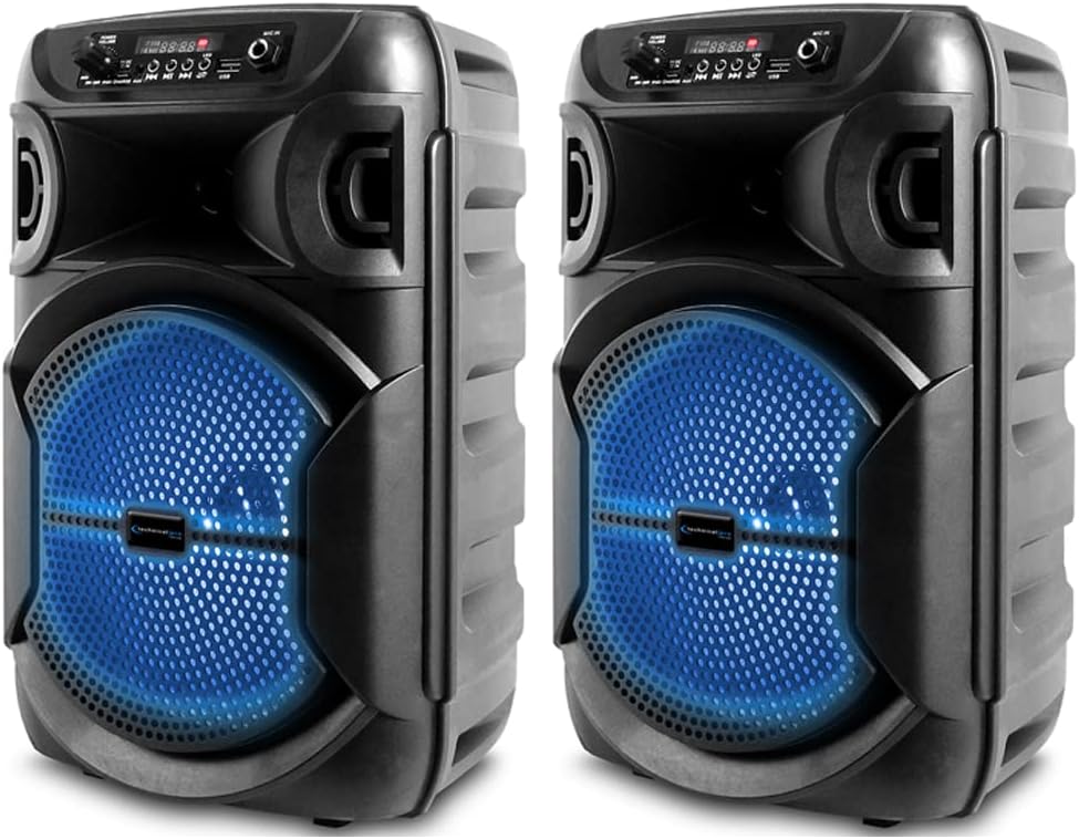 8 Inch Bluetooth Speaker with Woofer and Tweeter, Black O852645