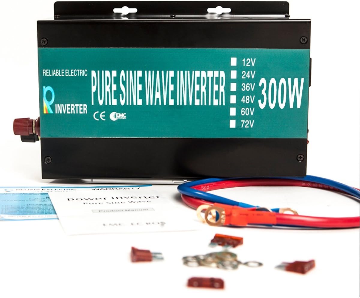 300W Pure Sine Wave Car Power Inverter 24VDC Black Pack of 2 Y425786