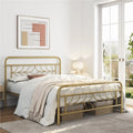 Black Full Size Metal Bed with Headboard and Footboard O74298