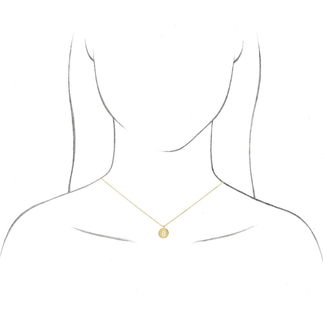 14k Yellow Gold Initial Dangle Necklace Jewelry P267