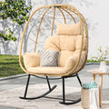 Beige Wicker Rocking Egg Chair A6406