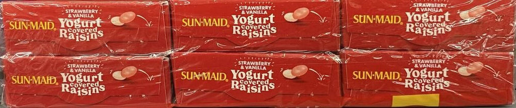 12 Boxes Strawberry & Vanilla Yogurt California Raisins N558997