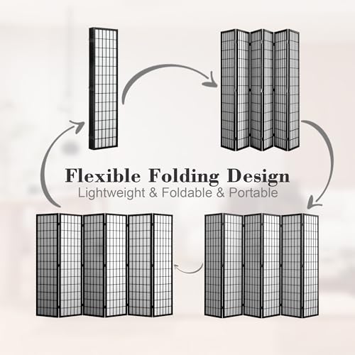 4 Panel Black Folding Room Divider C371197