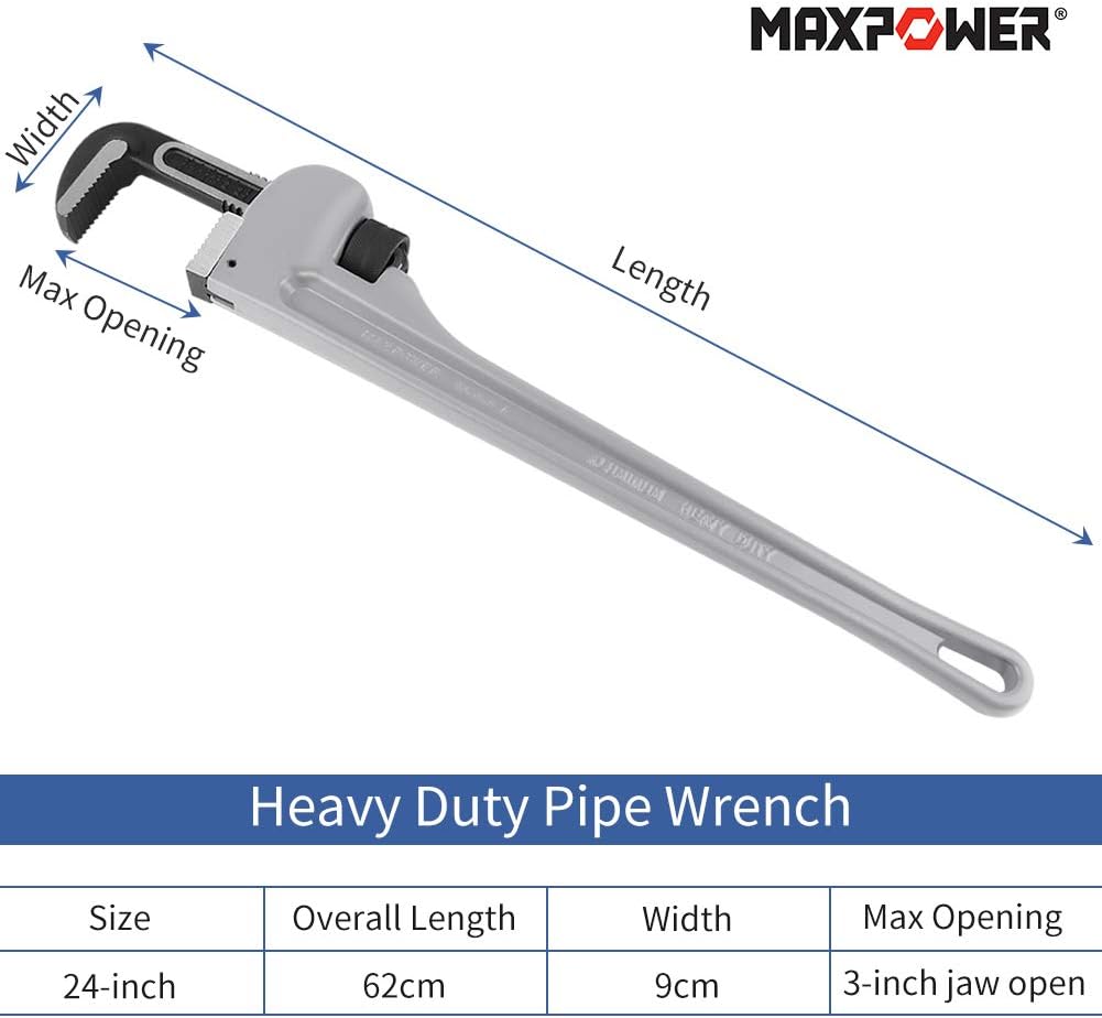 24 inch Aluminum Straight Pipe Wrench Pack of 2 V547