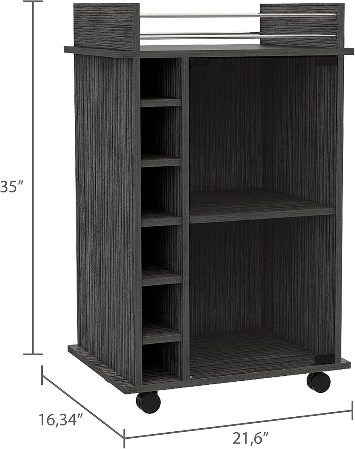 Smoky Oak Bar Cart W25913