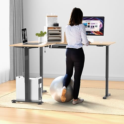 63 inch L Shaped Electric Adjustable Height Standing Desk X31735