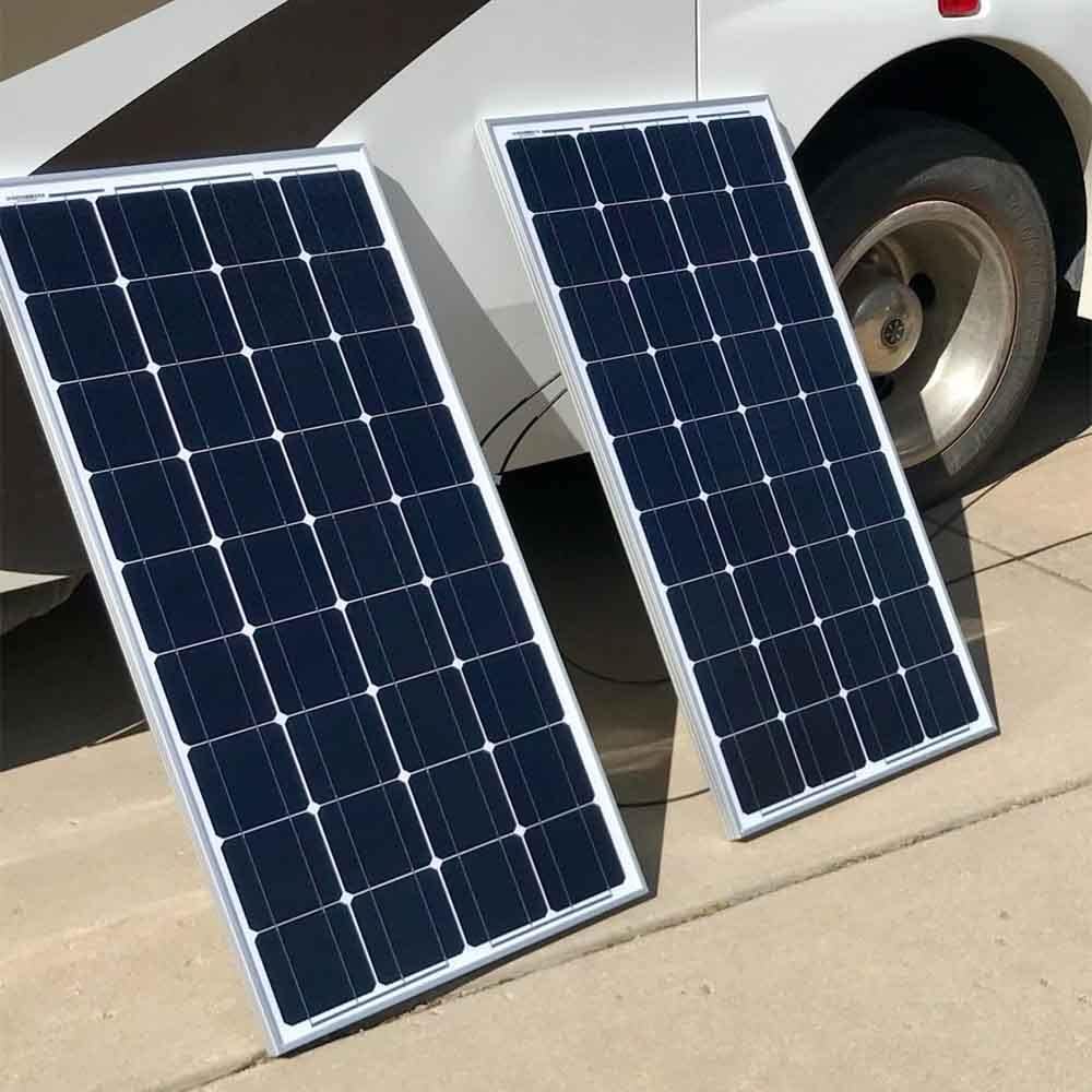 2pcs 100W Monocrystalline Solar Panel Module, Black D93956