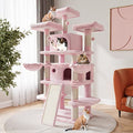 68 Inches Multi-Level Cat Tree with Condo and Hammocks Grey Q854