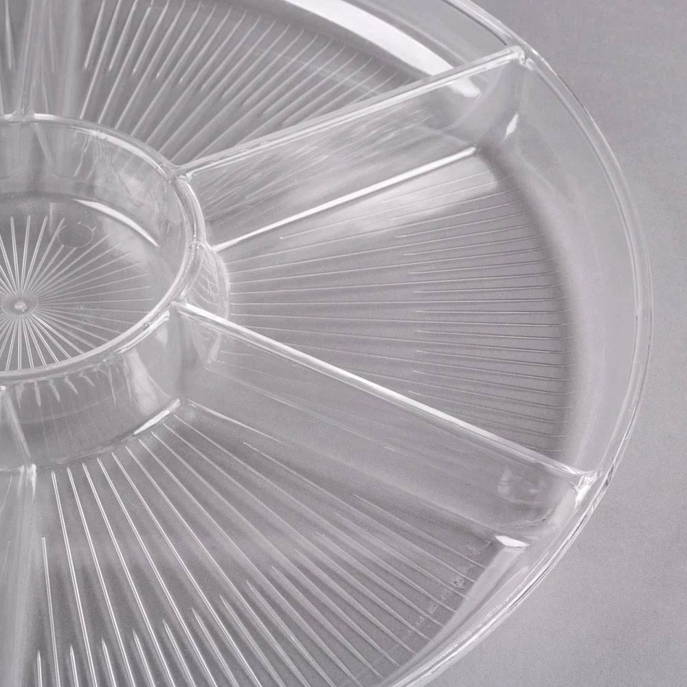 Clear Plastic 7-Compartment Tray - 12/Case F952