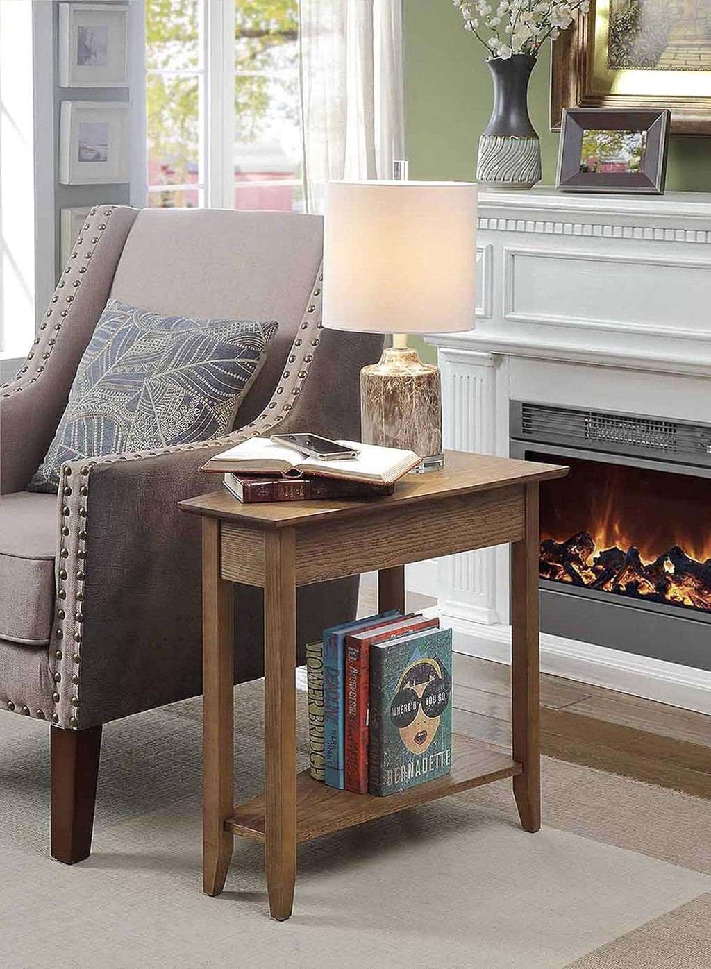 Wedge End Table, Driftwood O550