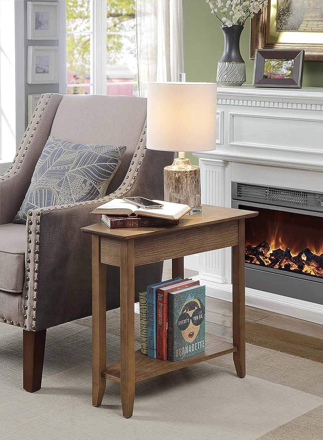 Wedge End Table, Driftwood O550