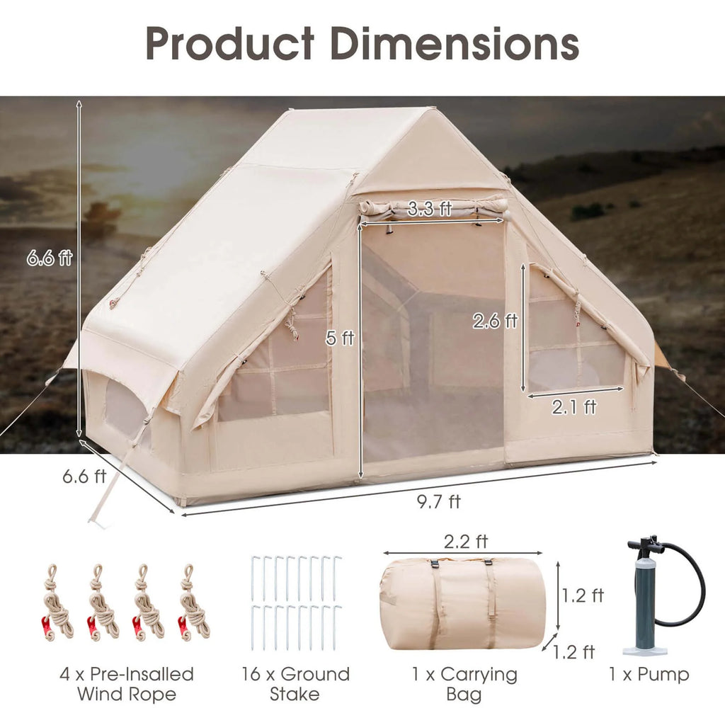 Inflatable Camping Tent 2-6 People Cotton K17992