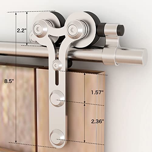 5FT Sliding Barn Door Hardware Kit, Top Mount Stainless Steel H14316