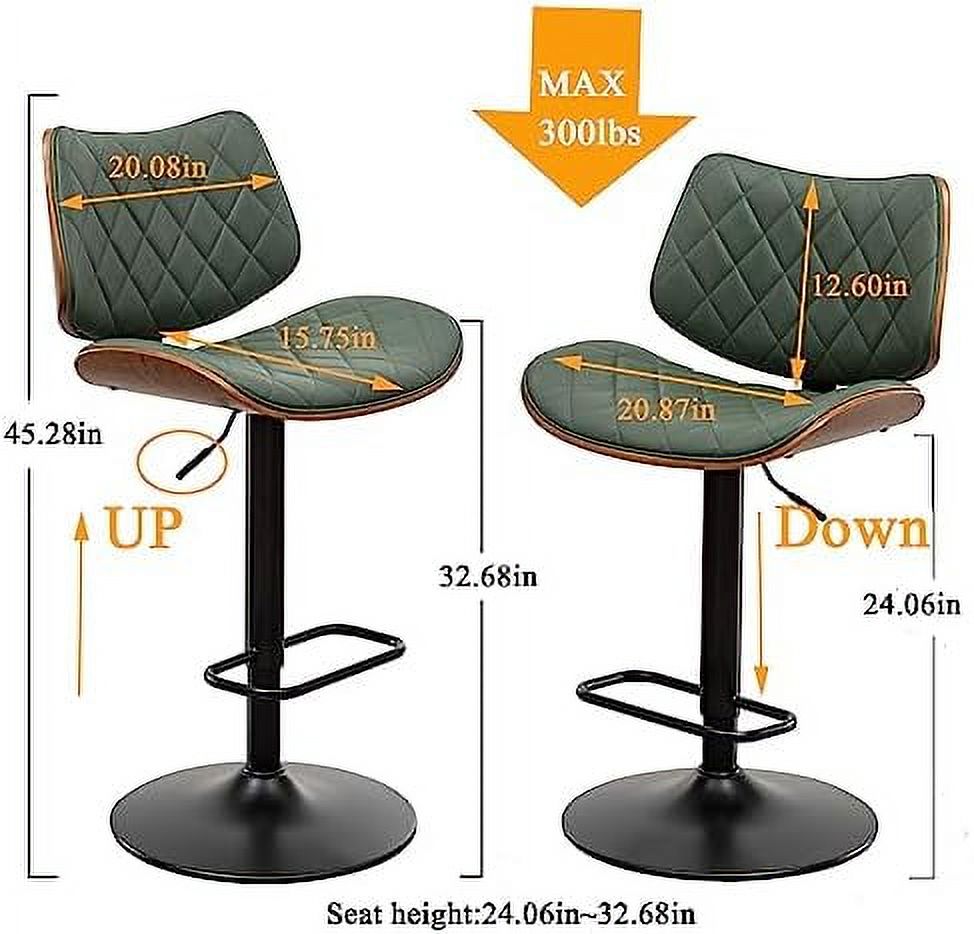 Beige Leather Swivel Stools Set of 2 Z492703