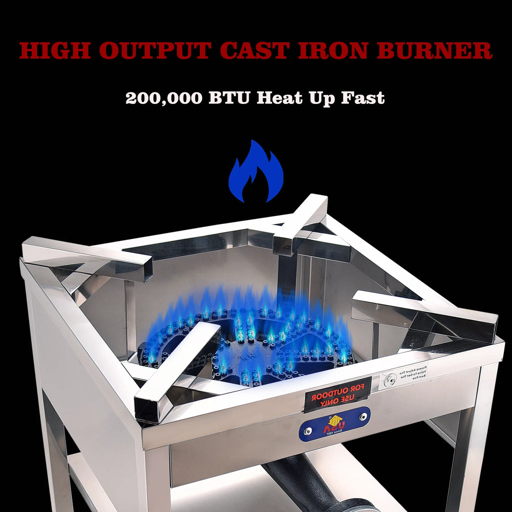 Stainless Steel Propane Burner Outdoor Cooker Stove 200,000 BTU I6027