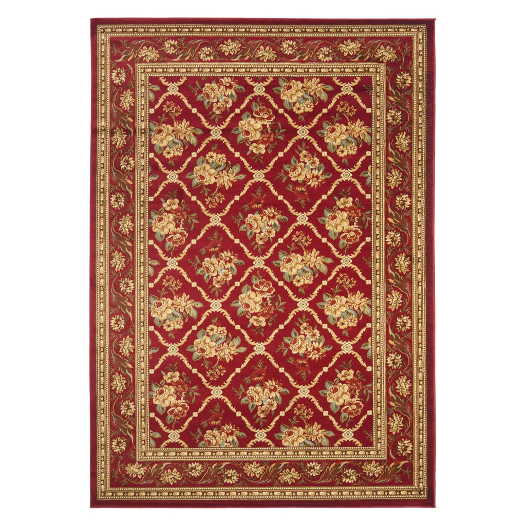Red Floral Border Square Area Rug H782969
