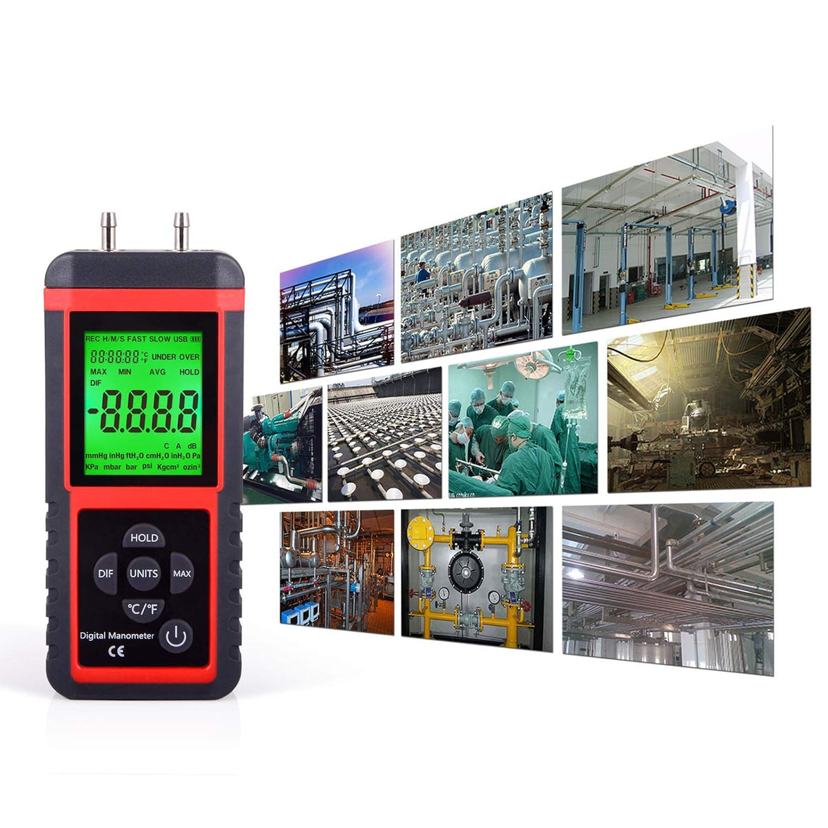 Digital Air Pressure Meter Differential Pressure Gauge R981723