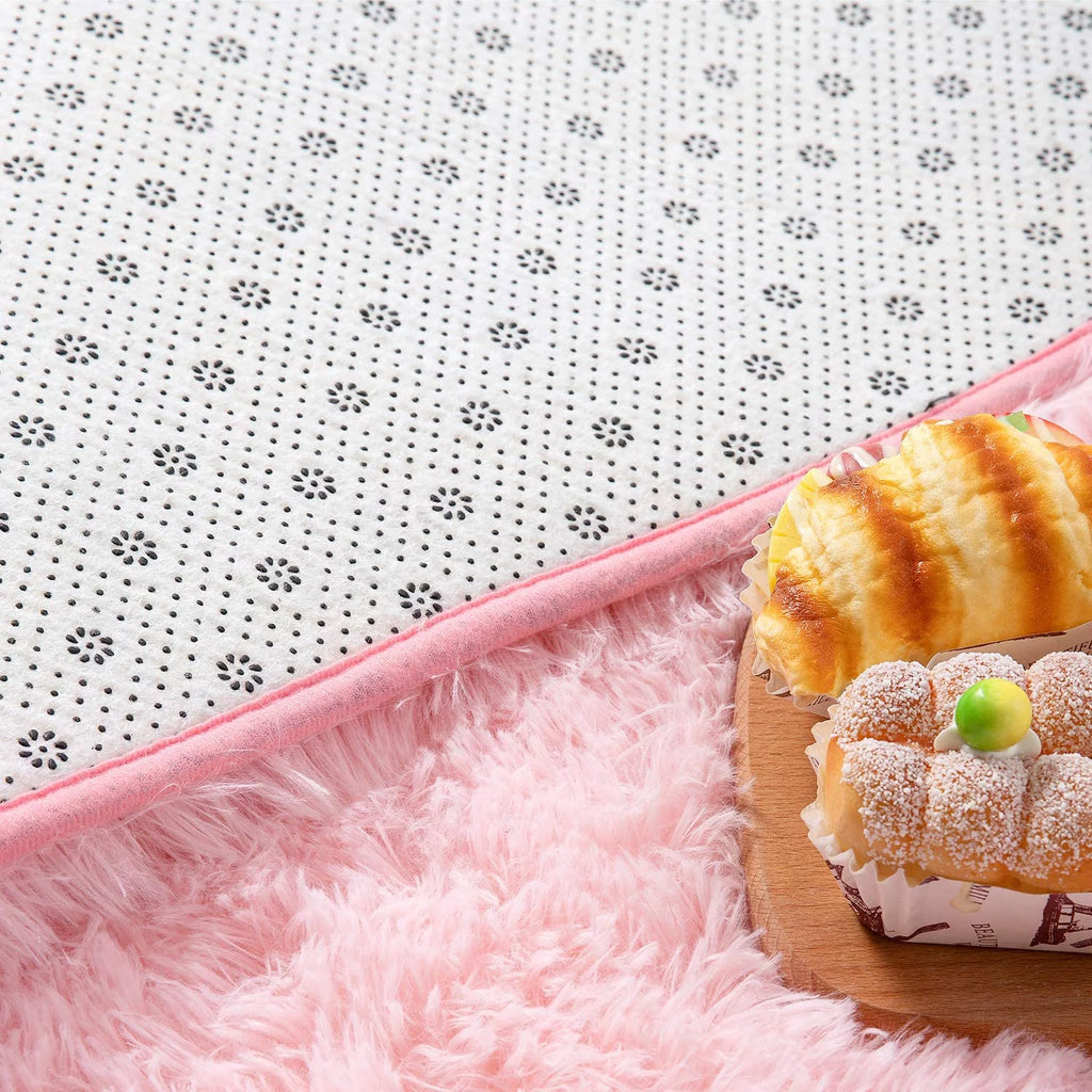 Pink Fluffy Rug 5.3'x7.5' U7813