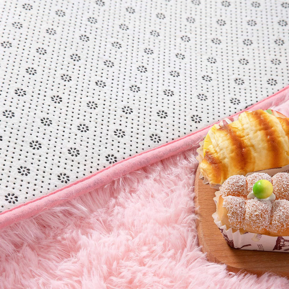 Pink Fluffy Rug 5.3'x7.5' U7813