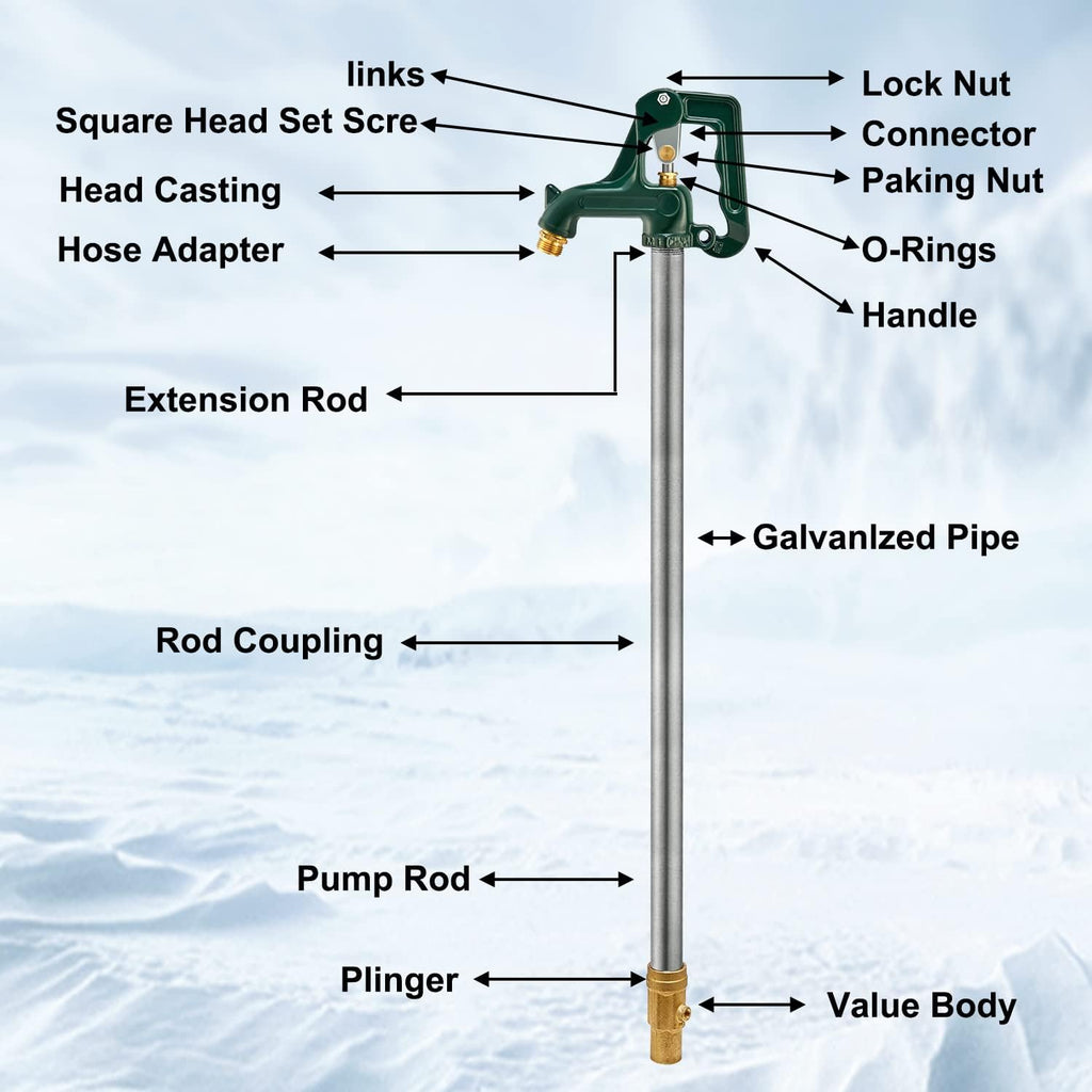 Green Frost-Free Yard Hydrant 3/4" Pipe Connection 39.4" Total Length D1998