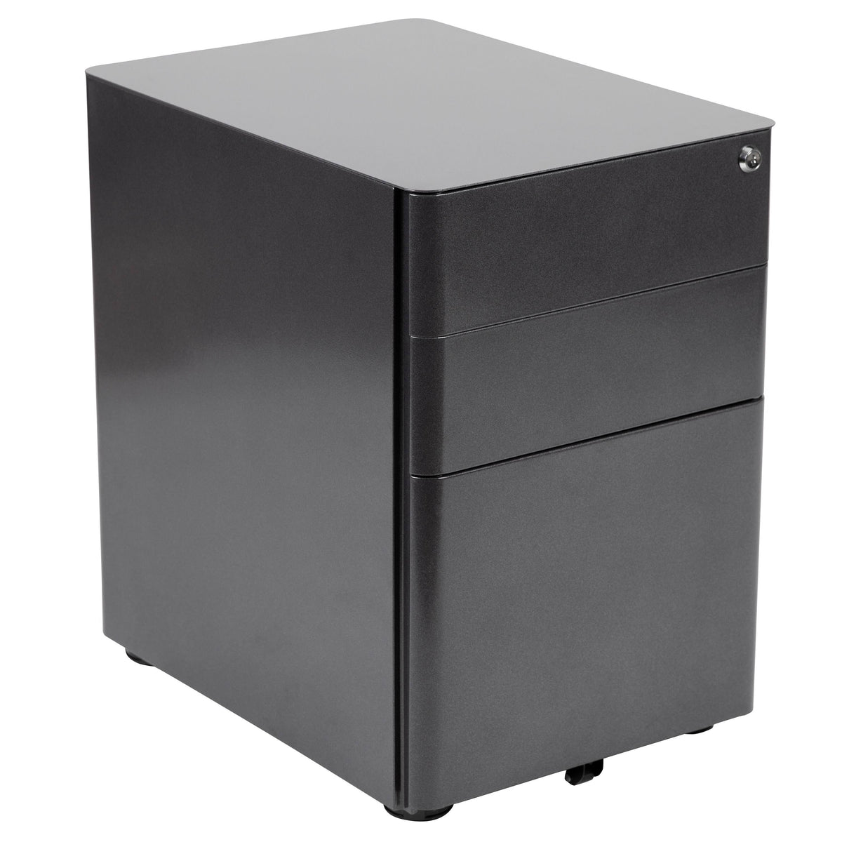 White 3 Drawer Mobile Locking Filing Cabinet I9072