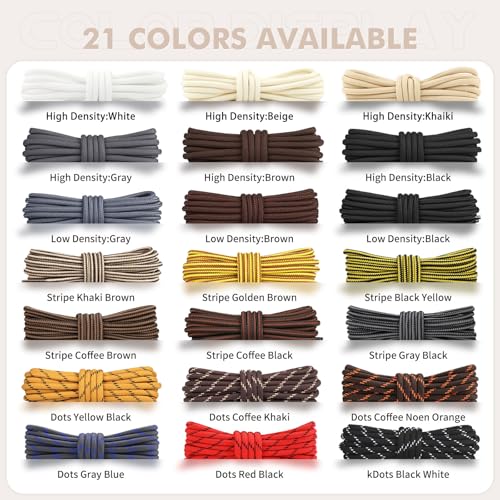 Round Shoelaces 2 Pairs Heavy Duty Work Boots X968493