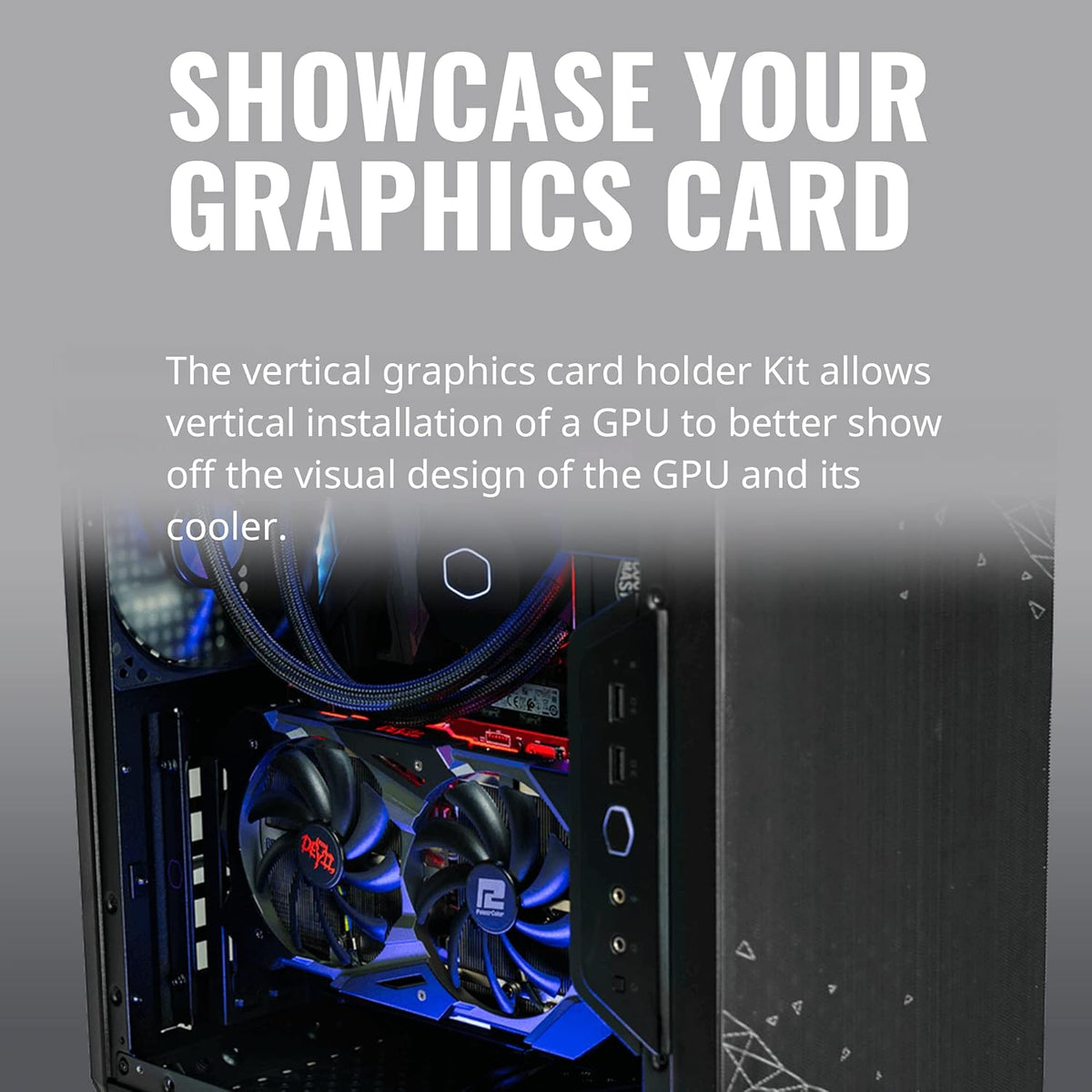 Vertical Graphics Card Holder Kit with Riser Cable I74042