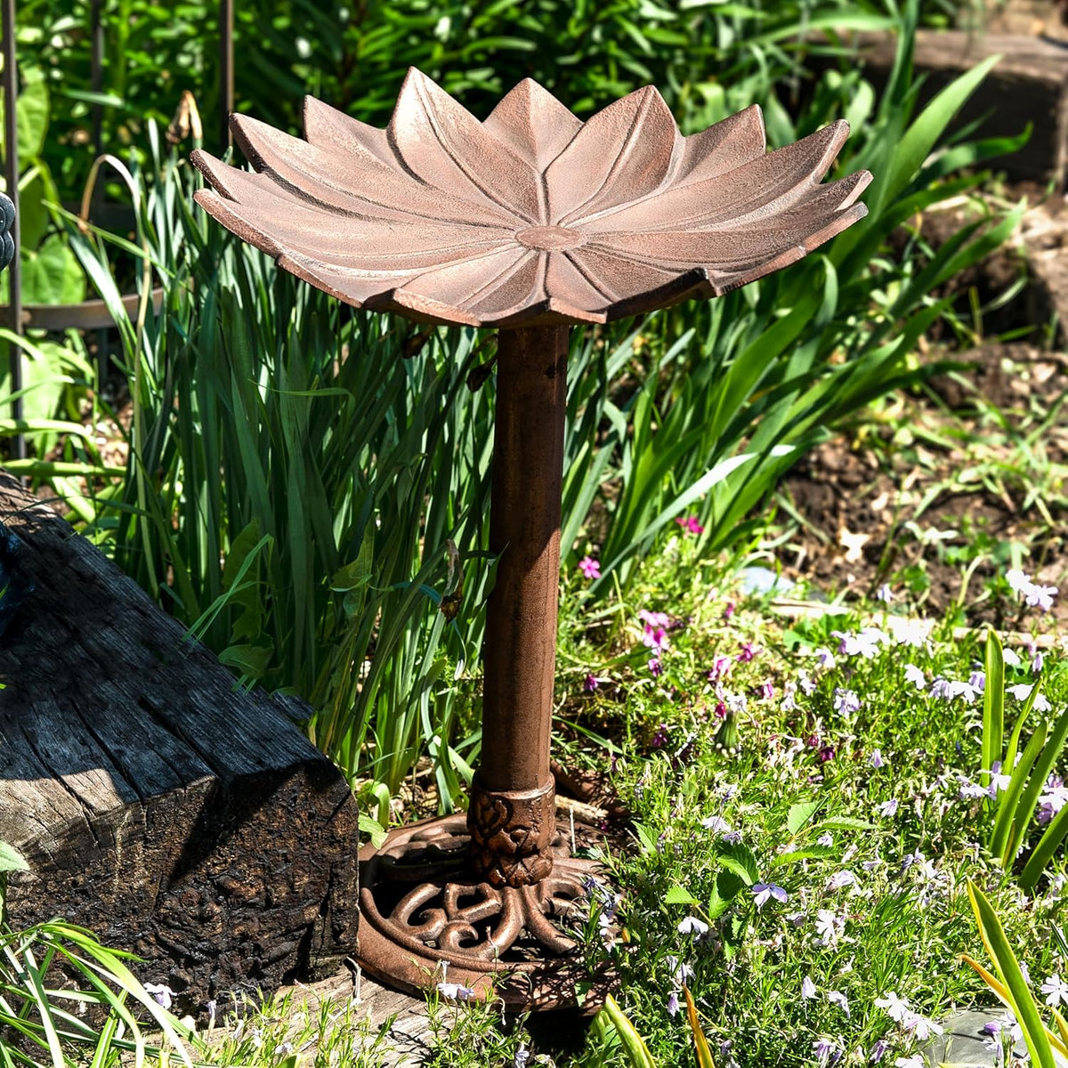 Copper Patina Cast Aluminum Bird Bath A613