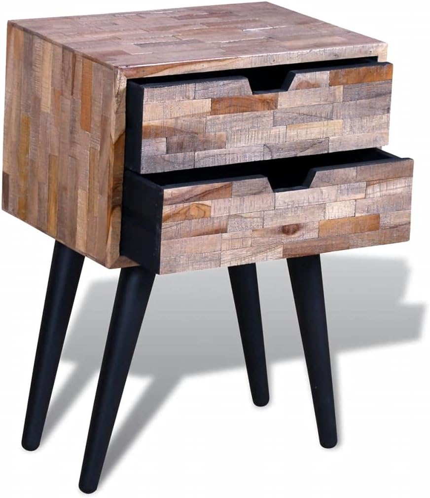 Side Cabinet with 2 Drawers Reclaimed Teak Wood F465883