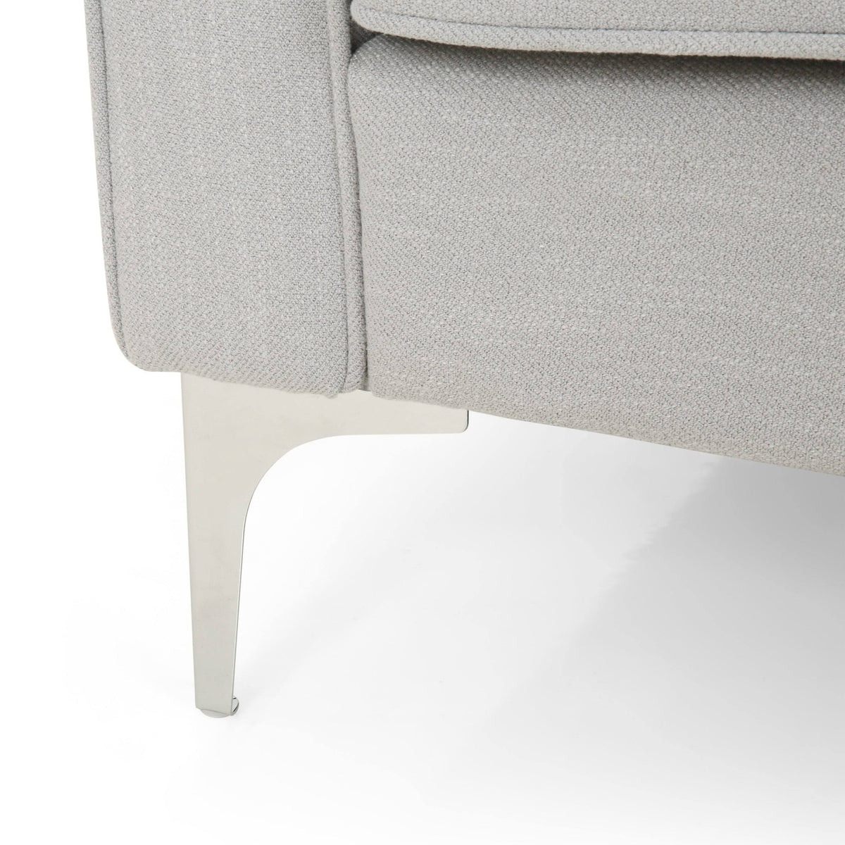 Dark Granite Silver Gray Polyester 3 Seater Sofa G847