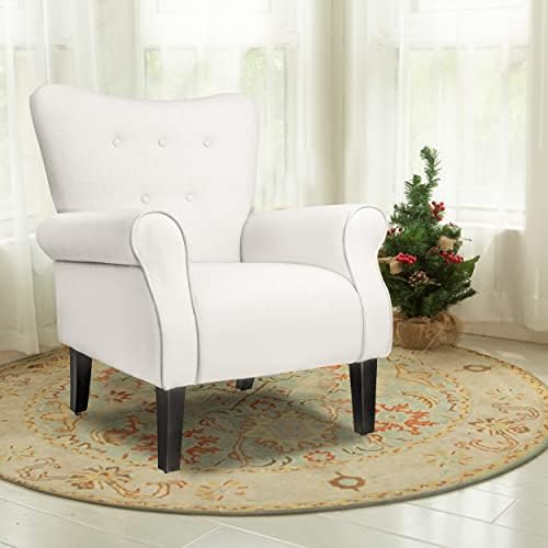 Beige Fabric High Backrest Accent Chair U71071