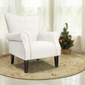 Beige Fabric High Backrest Accent Chair U71071