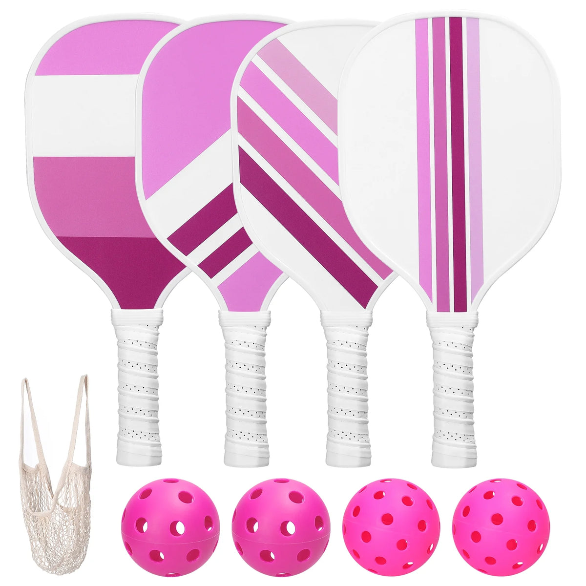 USAPA Approved Pickleball Set of 4 with 4 Balls Pink X297714