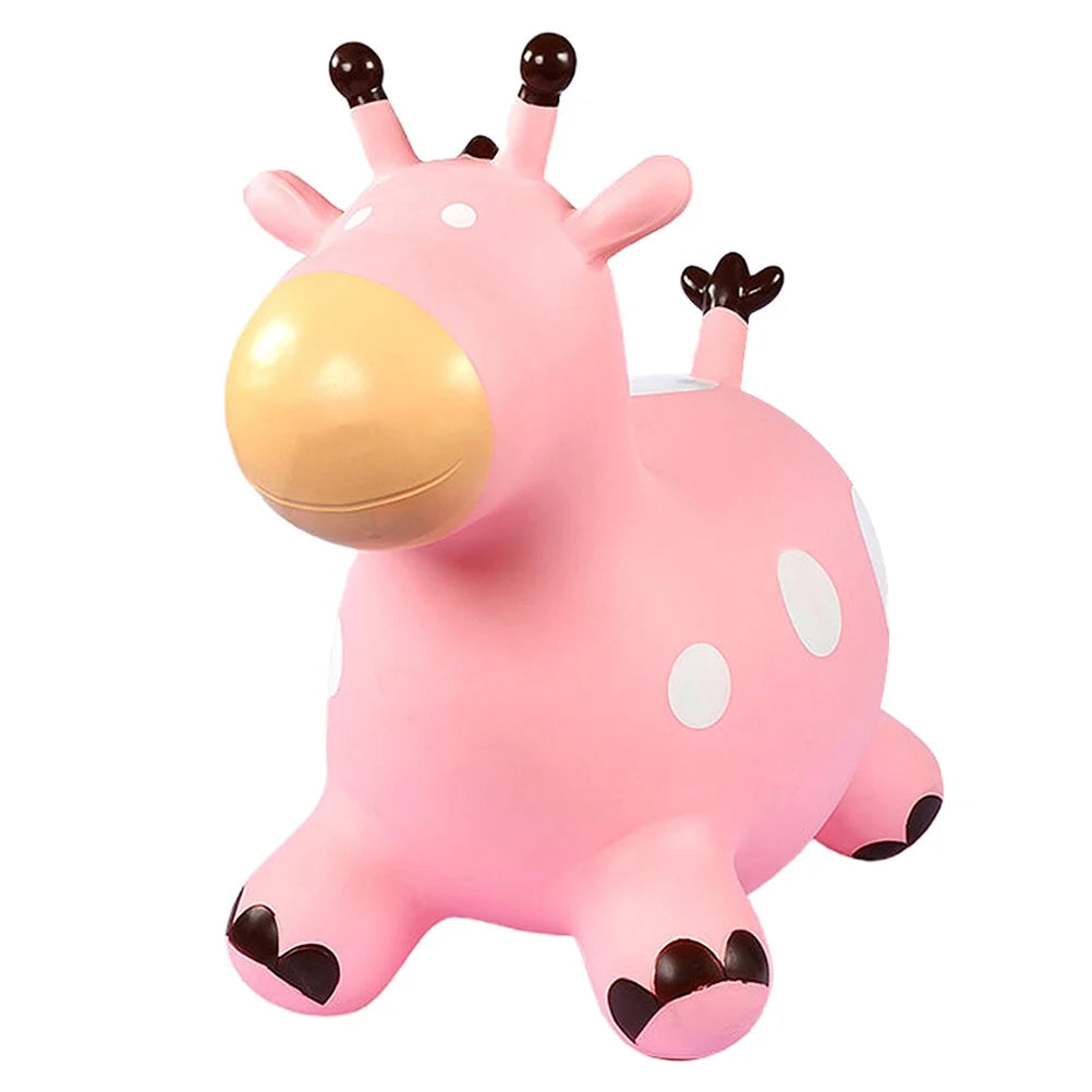 Inflatable Jumping Horse Toy with Air Pump (Pink) T42129