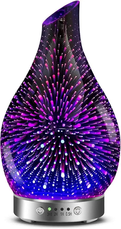 3D Glass Aromatherapy Diffuser 7 Colors 120ml K2362