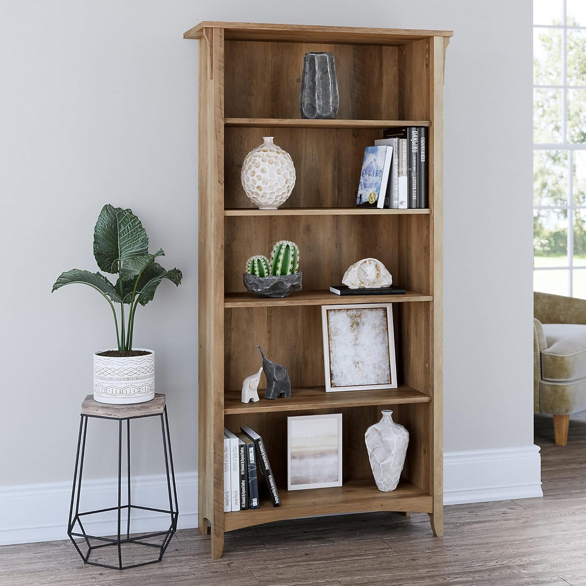 Tall 5 Shelf Bookcase, Reclaimed Pine F1221