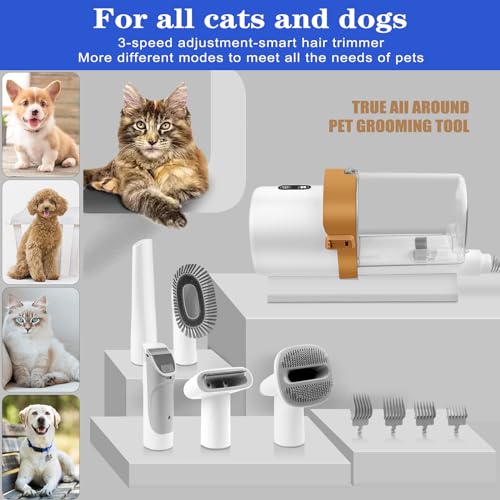 Pet Grooming Kit with 4 Hair Clipper Combs, 2.5L Vacuum Cleaner, and 7 Pet Grooming Tools L1556