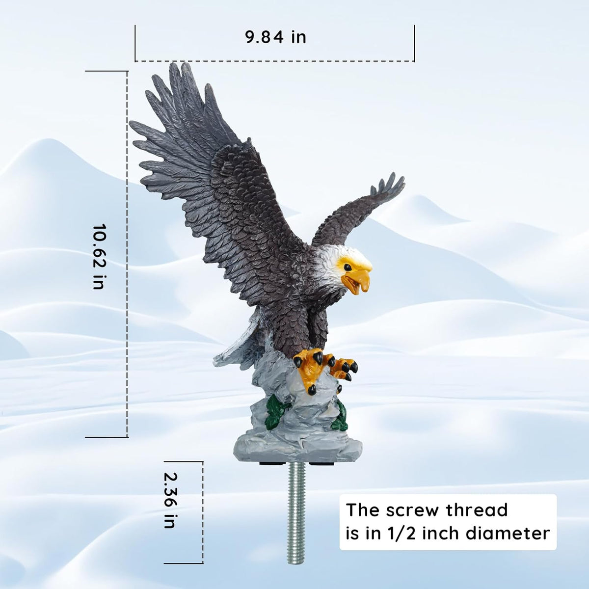 10.62 Inch Eagle Flagpole Topper R238154
