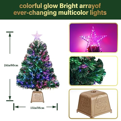 Green Fiber Optic Pre-Lit Artificial Mini Christmas Tree I844171