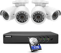 5MP Wired Security Camera System, 8CH DVR with 1 TB Hard Drive and 4 1080p Weatherproof Bullet Cameras Y86220