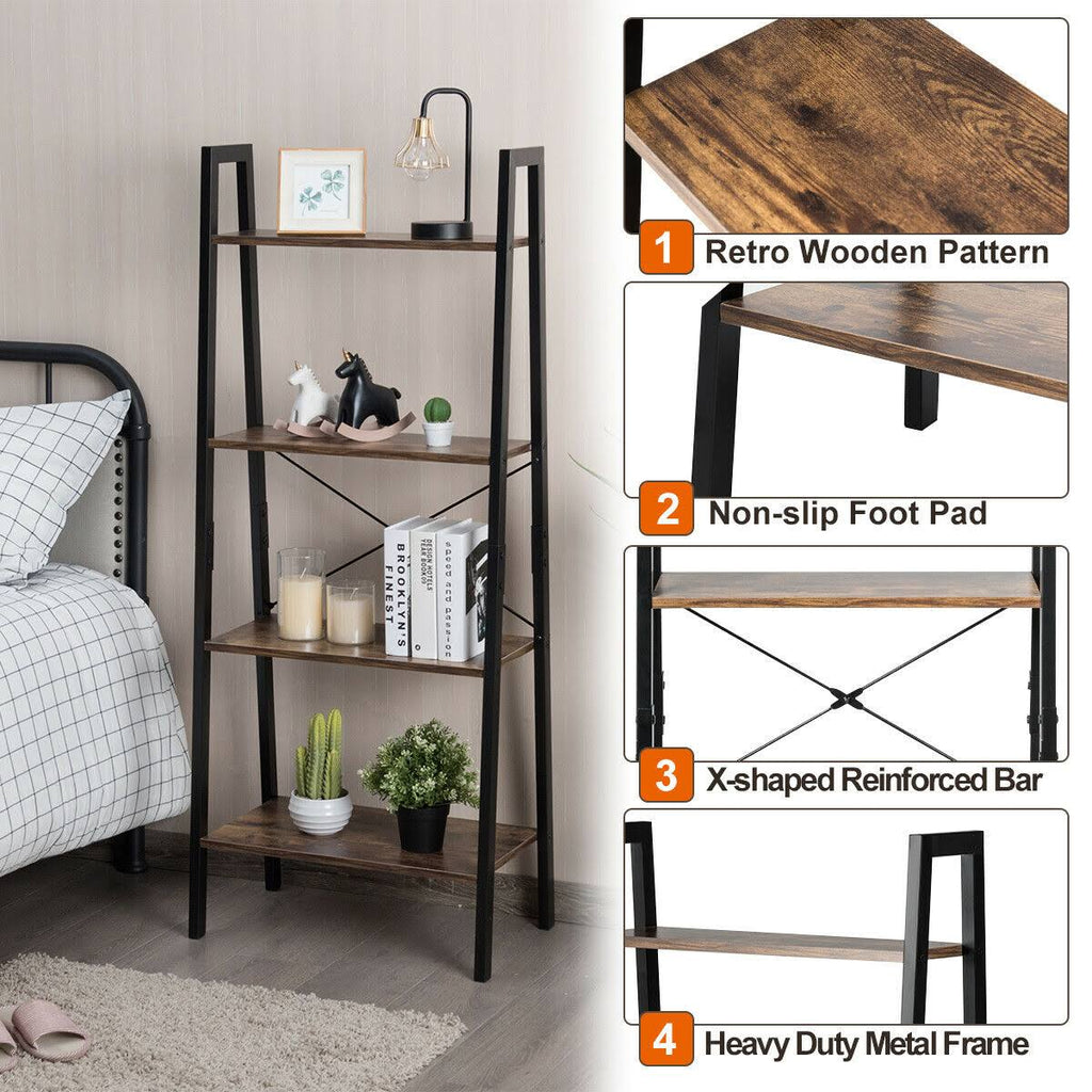 4-Tier Ladder Shelf Bookcase M22825