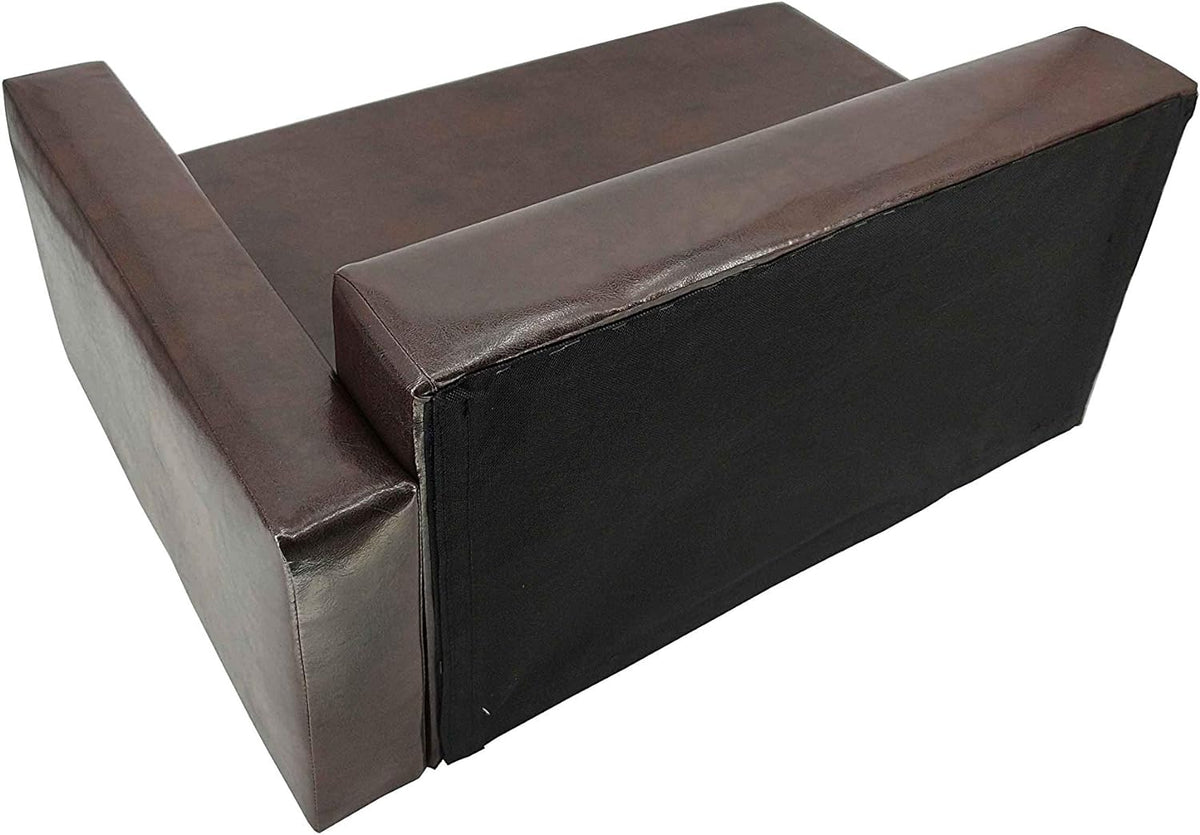 Brown Synthetic Leather Dog Sofa Bed I13915