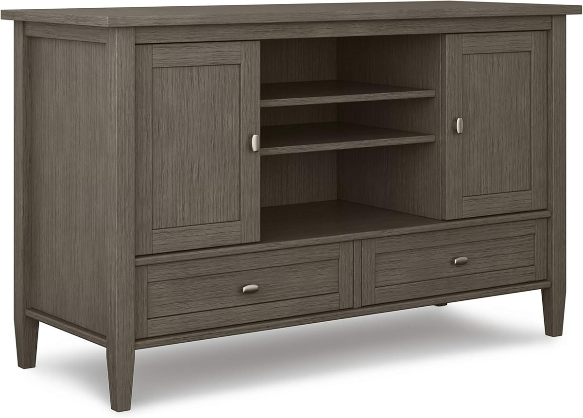 47 inch Wide Rustic Natural Aged Brown Solid Wood TV Media Stand S42619