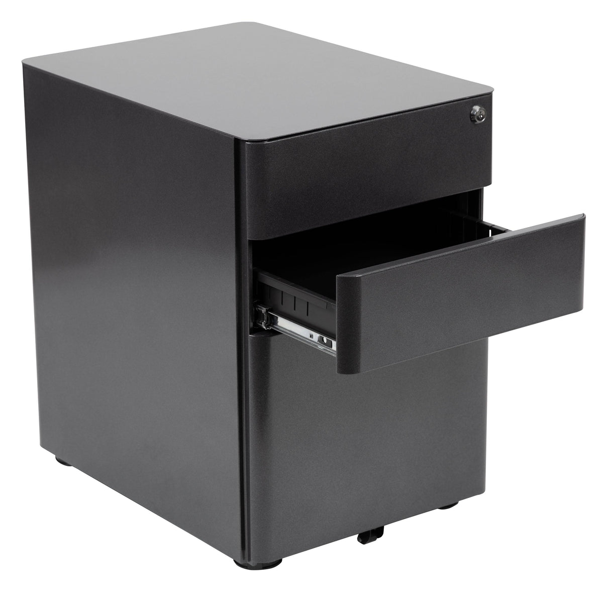 White 3 Drawer Mobile Locking Filing Cabinet I9072