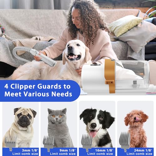 Pet Grooming Kit with 4 Hair Clipper Combs, 2.5L Vacuum Cleaner, and 7 Pet Grooming Tools L1556