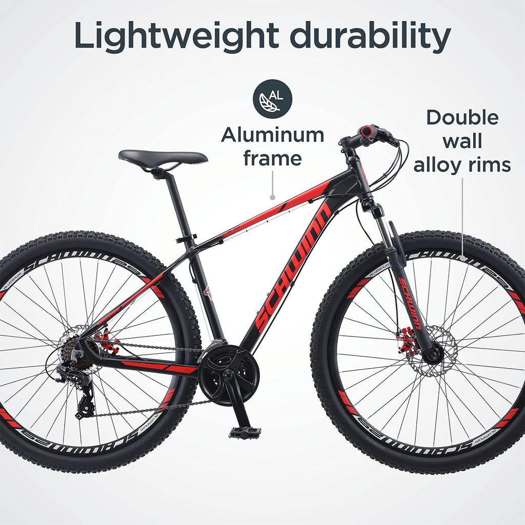 Open Box 24 Speed 29 Inch Wheels Matte Black Red Mountain Bike M973