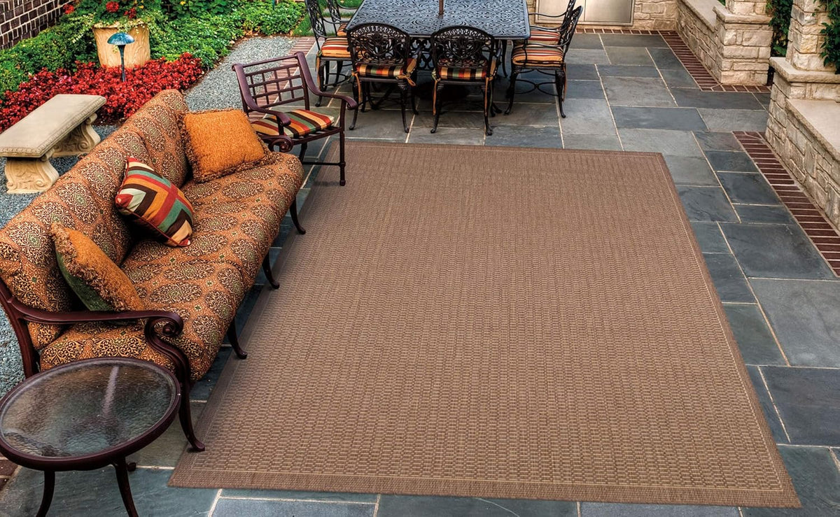 Cocoa Brown-Natural 7'6" Indoor/Outdoor Area Rug X133228